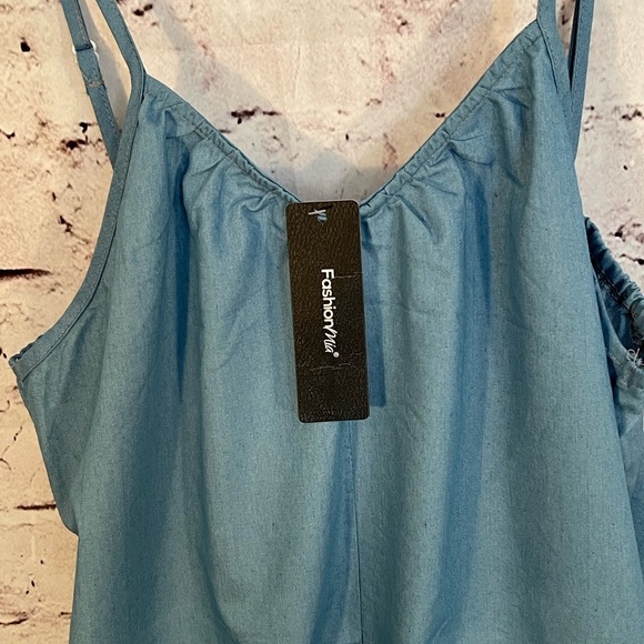 Jumper by Fashion Mia Size Medium Spaghetti Straps Breezy Casual Unique (D-27) - Picture 3 of 8